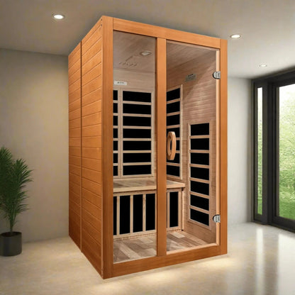 Aspen Peak- Santiago Elite 2-person Ultra Low EMF FAR Infrared Sauna - DYN-6209-02 Elite-Sauna-Aspen Peak Solutions