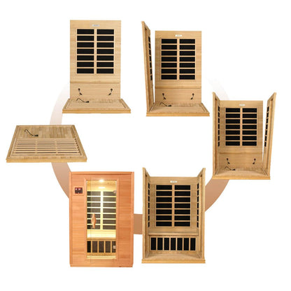 Aspen Peak- "Versailles" 2-person Low EMF FAR Infrared Sauna DYN-6202-03-Sauna-Aspen Peak Solutions