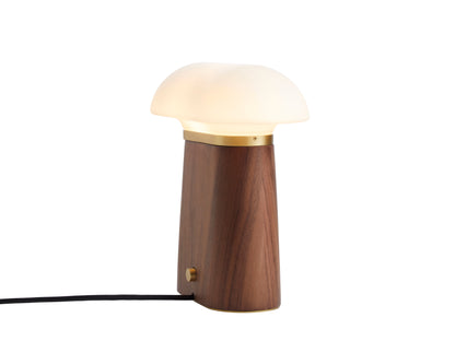Opal Glass Table Lamp with Sculptural Base